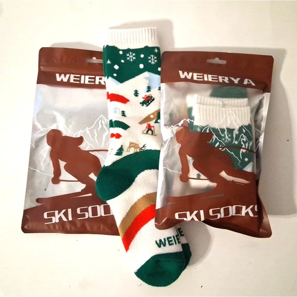 Lot of 2 Pair: Weierya Wool Blend Ski Socks Kids XS Snow Winter